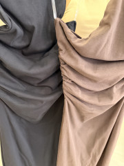 Vestido cuello halter espalda detalle drapeado