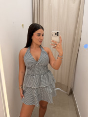 Vestido cuello halter cuadros vichy negro