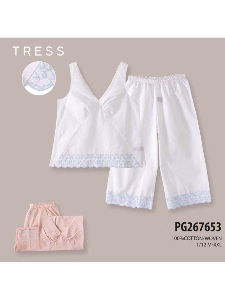 Pijama detalle bordado