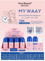 DESODORANTE ROLL ON ANTITRANSPIRANTE 72H MY WAY 50ML - KISS BEAUTY