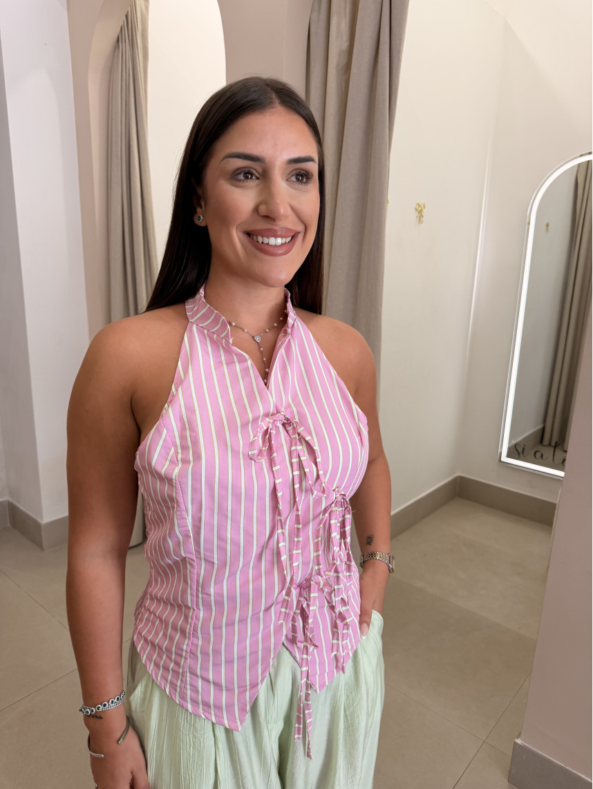 Camisa rayas detalle lazos
