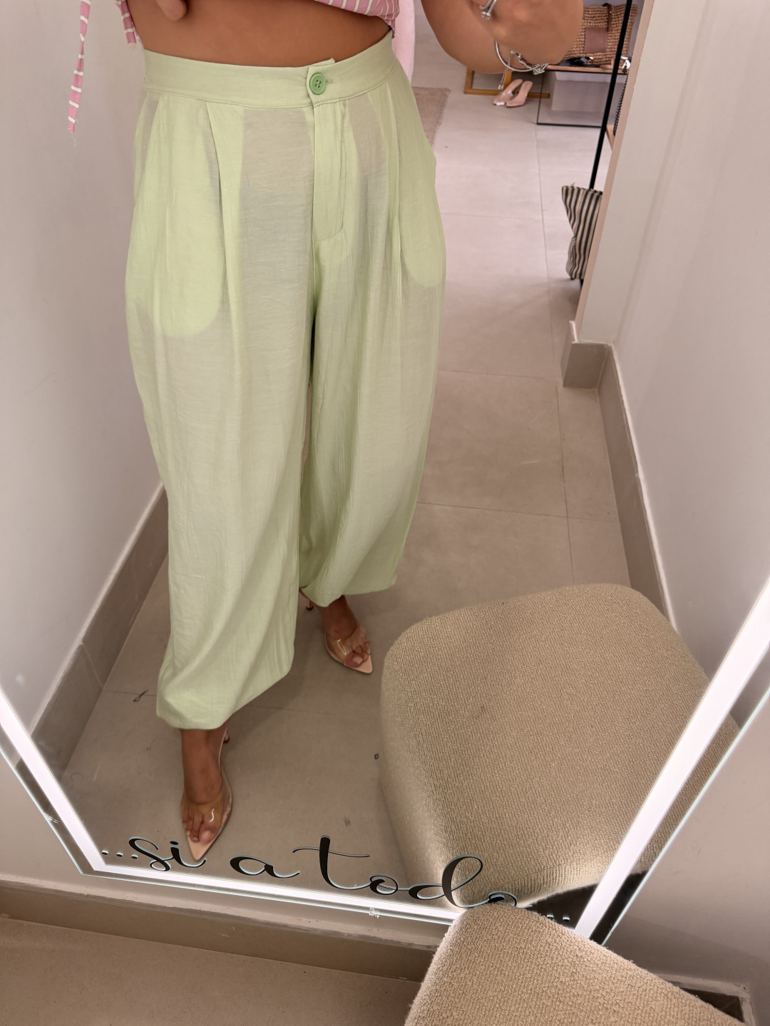 Pantalon bambula tipo balloon